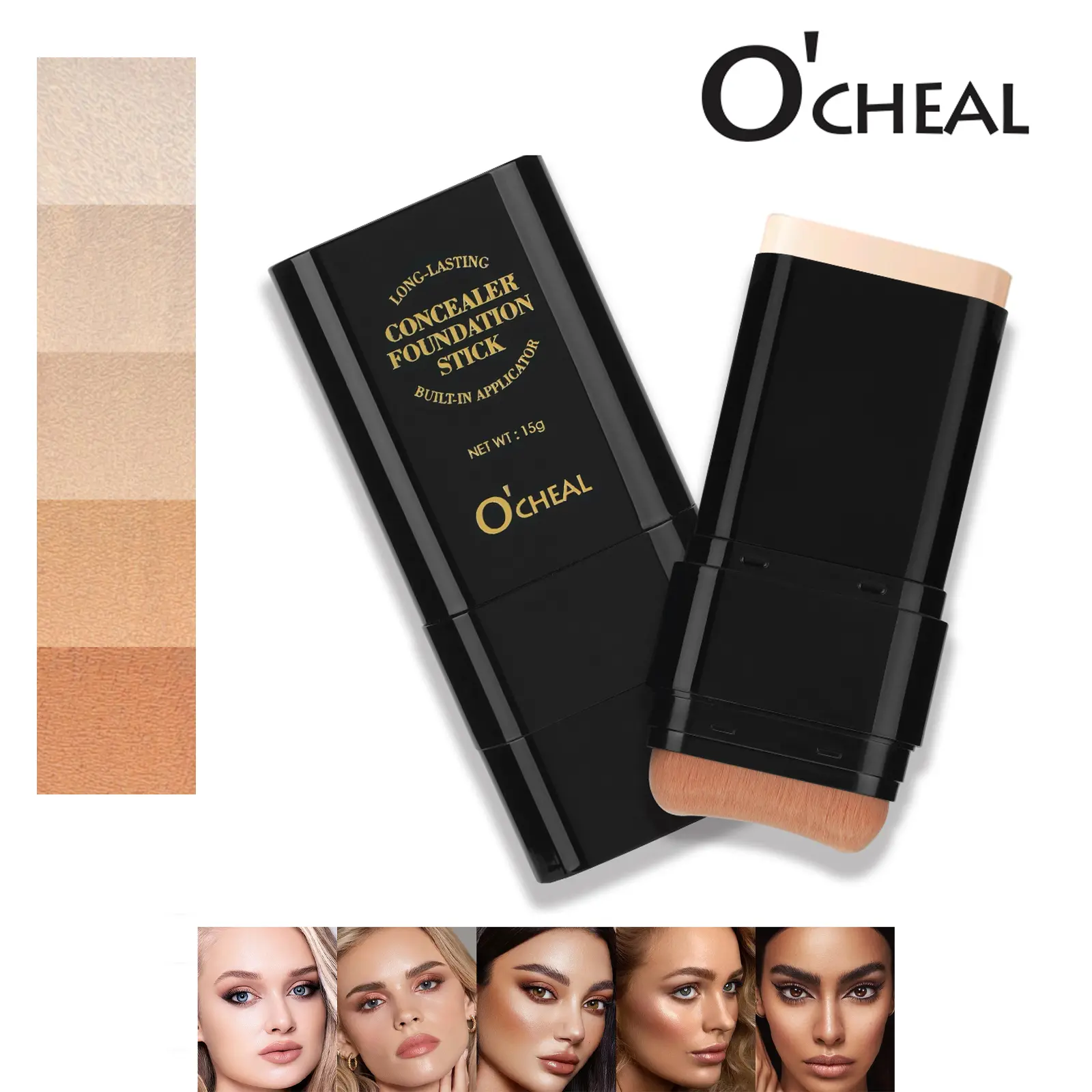 Dual-ended Eraser Foundation Stick 2-in-1 Nose Shadow Fixer Concealer for Acne Marks Highlighting Makeup Cosmetic 01# Ivory Shade Color Changing Full Coverage 01#Ivory tiktokshopspringglowup