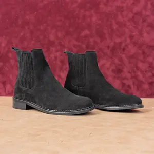 La Canadienne Women Seraphina Black Waterproof Suede Chelsea Ankle Boots sz 7.5