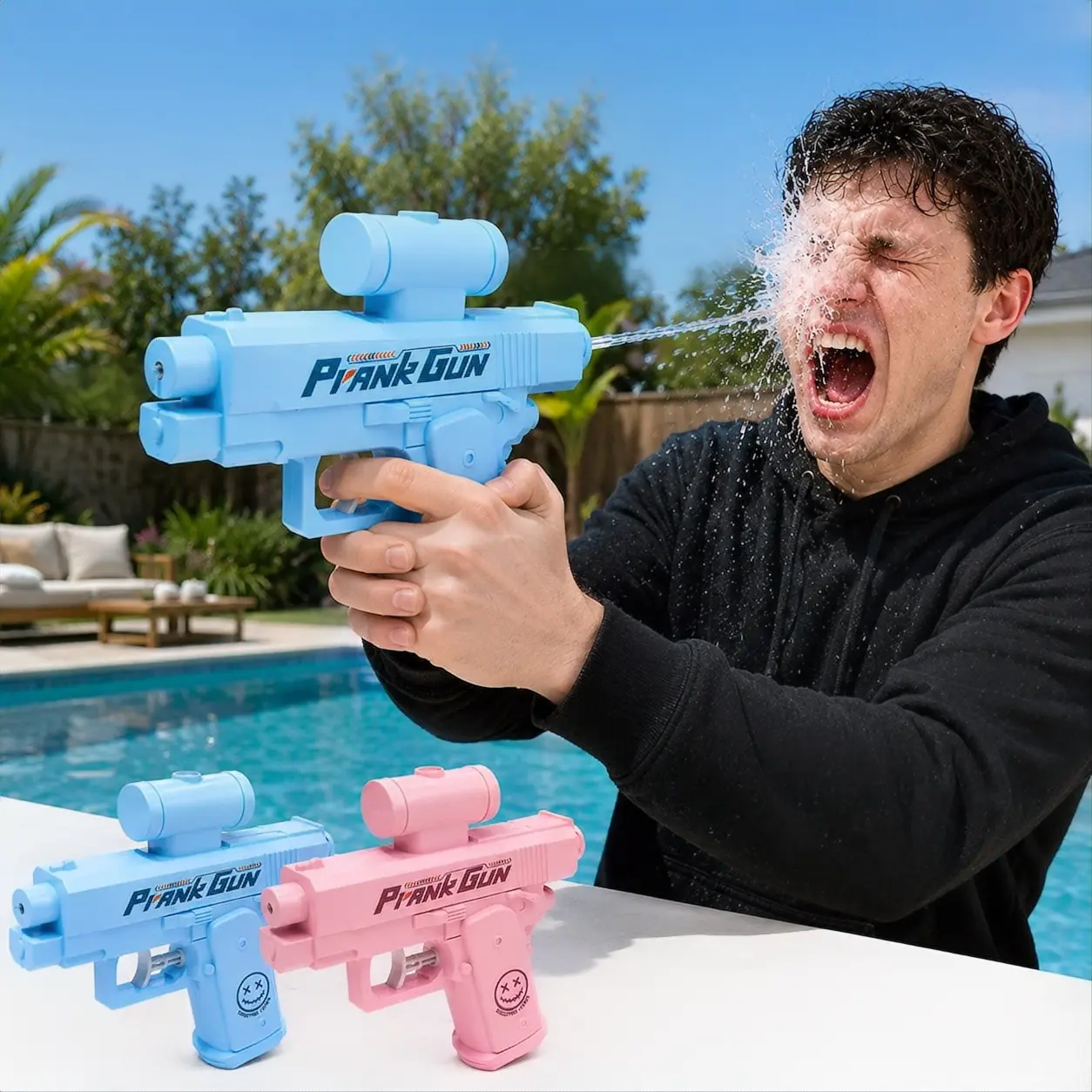 2-Sided Reverse-Integration Toy Water Gun, 2 Color Options, Ideal for Fool's Day & Easter, Perfect Party Gift for Outdoor Play & Blaster Games