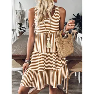 Casual striped women's skirt, fashionable and suitable for summer