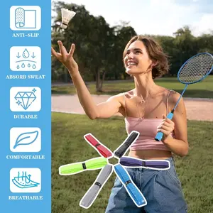 24 Tennis and Badminton Racket Gloves - Non-slip, Breathable, Durable Gloves, 6 Colors (White, Pink, Blue, Green, Purple, Black), Enhance Comfort and Control, Tennis Accessories, Sports Equipment, Fashionable Glove Design, Absorbent Glove Tape