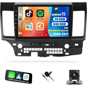 [2+64G] Android 15 Car Stereo for Mitsubishi Lancer 2008-2017 with Wireless Carplay&Android Auto, 10.1 Inch Carplay Touch Screen Car Audio with Mirror Link Bluetooth FM/RDS Radio WiFi GPS EQ SWC Backup Camera car accessories,SummerVibes
