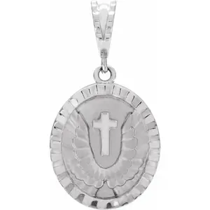 Platinum Angel Wing Coin Pendant