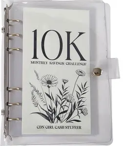 12-Month Envelopes Money Saving Challenge Binder,Budget Binder With Cash Envelopes,Money Saving Binder,Savings Challenges Book with Envelopes,Money Binder For Cash Saving (10K)