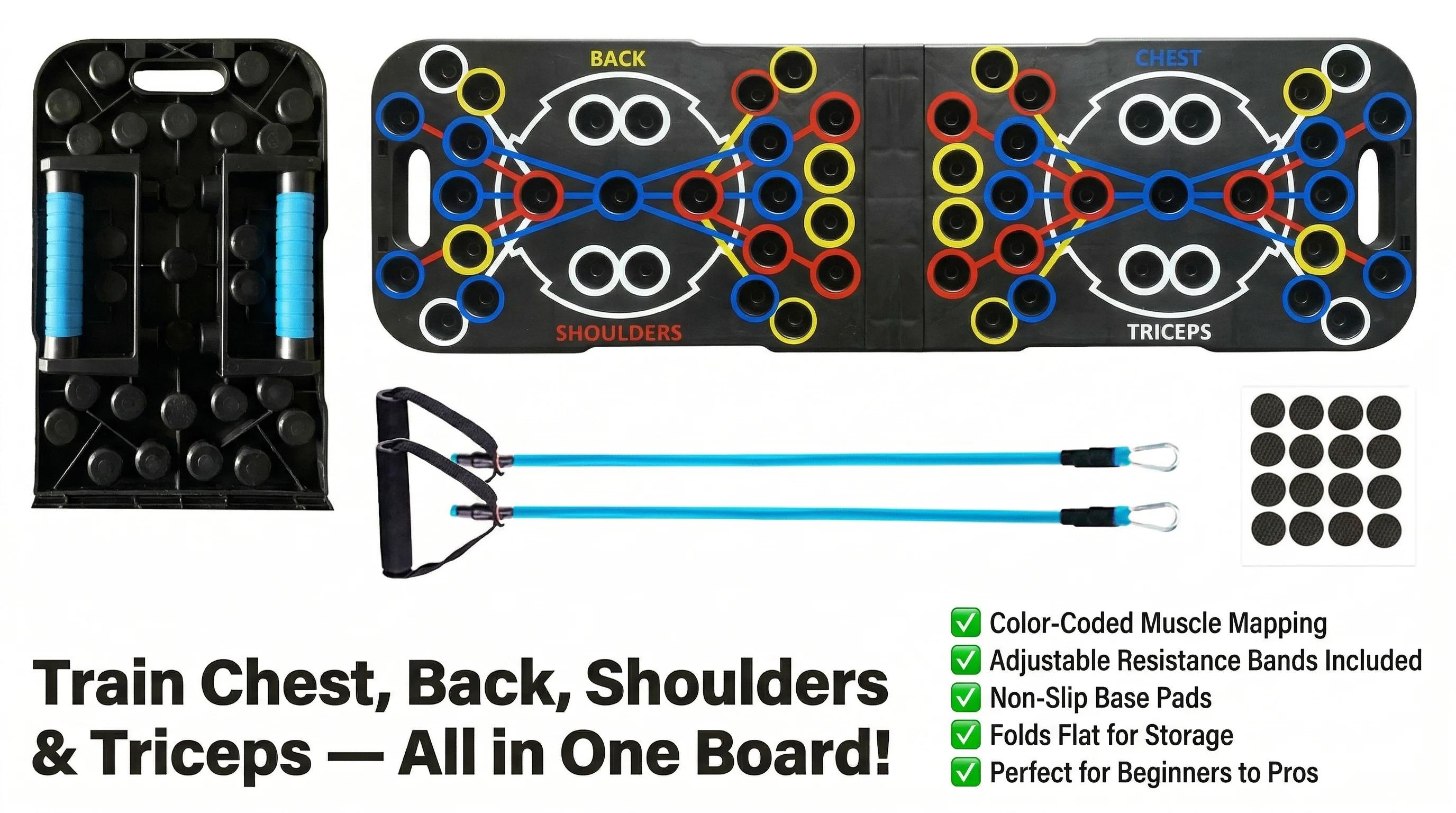 Color-Coded Push Up Board, Multi-Angle Home Gym Equipment for Chest Shoulder Arms, Portable Fitness Tool for Men Women