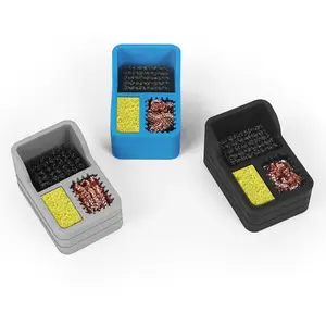 Soldering Iron Tip Cleaner Sponge, Copper Wire Brush Dense Cleaning Steel Brushes, Silicone Holder, Soldering Tool Accessories