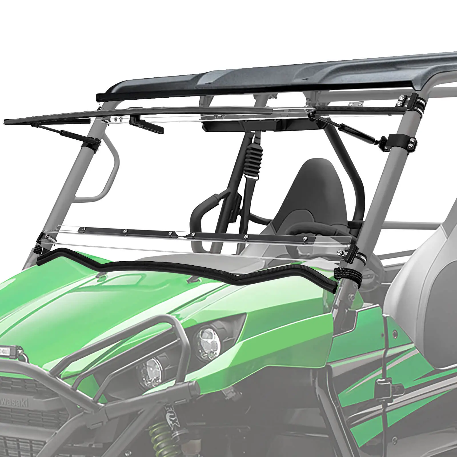 StarknightMT Teryx flip Windshield Waterproof Scratch Resistant Compatible with 2016+ KAWASAKI Teryx 800 2/4 Seaters 2021+ Teryx S/S 4 Accessories Vent Clear Front Windshield Used with Roof