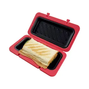 Microwave Sandwich Maker with Adjustable Silicone Strap, Removable Non-Stick Grilled Cheese Grill, Crispy Melted in Minute Toast