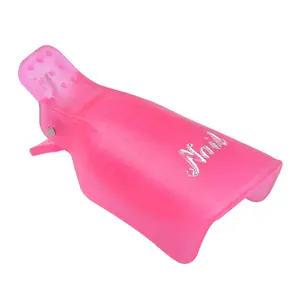 Bow Leakproof Soak Clip for UV Gel Removal 10 Finger Quick Dip Tool with Non-Slip Grip Salon and Home Use Spring Clip Design Chemical Resistant Nail Accessory