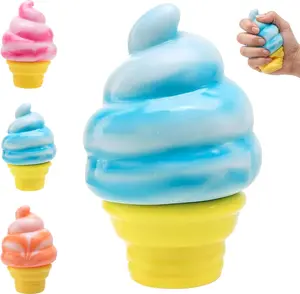 Ice Cream Squeeze Squishy, Ice Cream Cone Stress Relief Sensory Toy, Ice Cream Cone Squishy,Party Favors Summer Sensory Stress Relief
