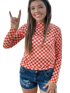 Pep Rally Mesh Top Orange