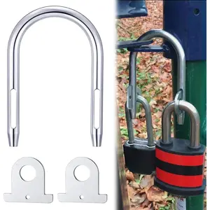1 Set 2 Lock Gate Padlock Lock System Includes U Bolt and Links, Padlocks Not Included, Suitable for School Districts, Federal Government, Utility Companies and More