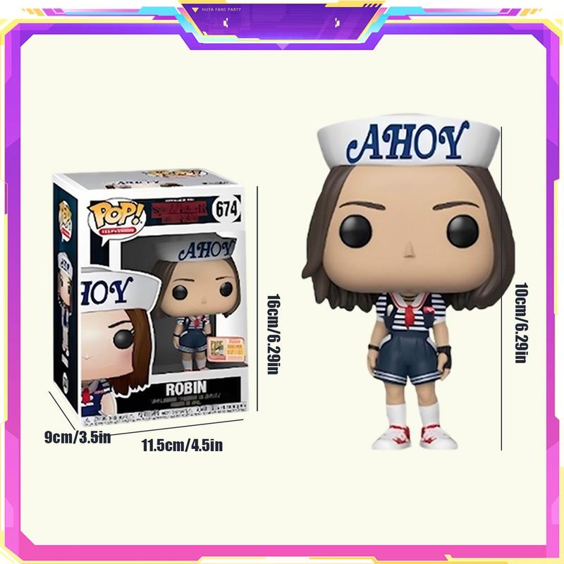 Stranger Things Series Funko Pop Style Q Version Action Figures, Collectible Figurines, Dustin Mike Steve Robin Collectible Toys, Perfect Gift for Fans
