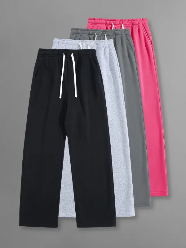 4-Pack relaxed, slightly wide straight-leg casual pants for spring/autumn new arrivals; shapes the leg line—suitable for home work and going out; a fresh, not bulky fit.