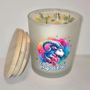 Aquarius Zodiac Magic Candle 8 oz Handmade Scented with Surprise Rings & Crystals for Enchanting Decor Decoration