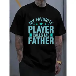 Favorite Player Dad Tee T Shirt Funny T Shirts Men's Short Funny Cheap Black Breathable Fabric, Round Neck, Short Sleeves Comfortable Activewear, Perfect for Gifts Daytime and Weekend Wear Suitable as a Father's Day Gift