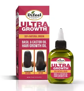 Difeel Ultra Growth 98% Natural Origin Basil & Castor oil Hair Growth oil 2.5oz