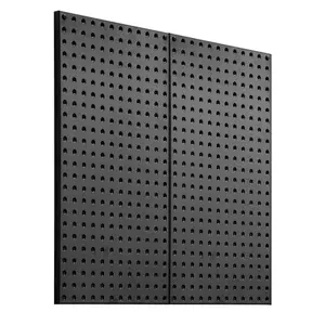 VEVOR Heavy Duty Steel Pegboard Panels, 24"x12" Hanging Peg Board (2 Panels) with Easy Installation, Wall Organizer for Garage Tool Storage & Workbench Organization, Black
