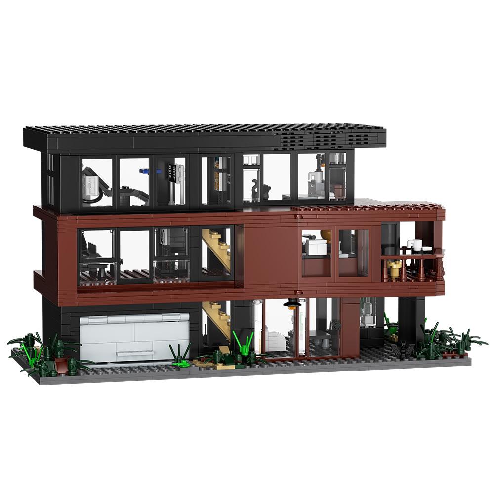 Garage assembly toy building block set, mini street view building block set, modern house model suitable for adults as holiday gifts