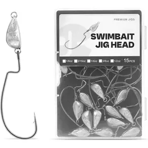 OJY&DOIIIY Weighted Texas Rig Hooks, Weedless Swimbait Jig Heads for Bass Fishing 1/8 3/16 1/4 3/8oz