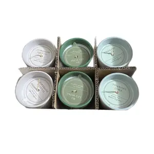 Generic Holiday Bliss 6-Pack Scented Candle Set – Fresh Cut Fir, First Snowfall, Sugared Peppermint (4 oz each) 2 of each scent, Green, Blue & White