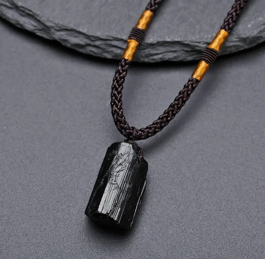 Raw Black Tourmaline Pendant Necklace – Natural Stone Jewelry for ...