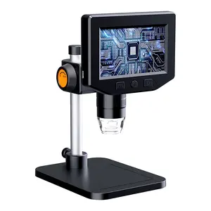 Electronic Microscope, High-definition Electronic Microscope, 4.3 Inch Large Screen AV Electronic Microscope with 8 LED Lights, Optical Instruments