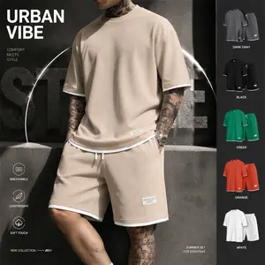 Men's 2-Piece Drawstring Casual Set - Short-Sleeved Shirt, Shorts, Spring Summer Wear, Suitable for Everyday Use & Sports, men's 2 piece sets
