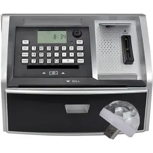 Toy talking atm bank atm machine savings piggy bank for kids with extended usb ports for accessories lamp hot