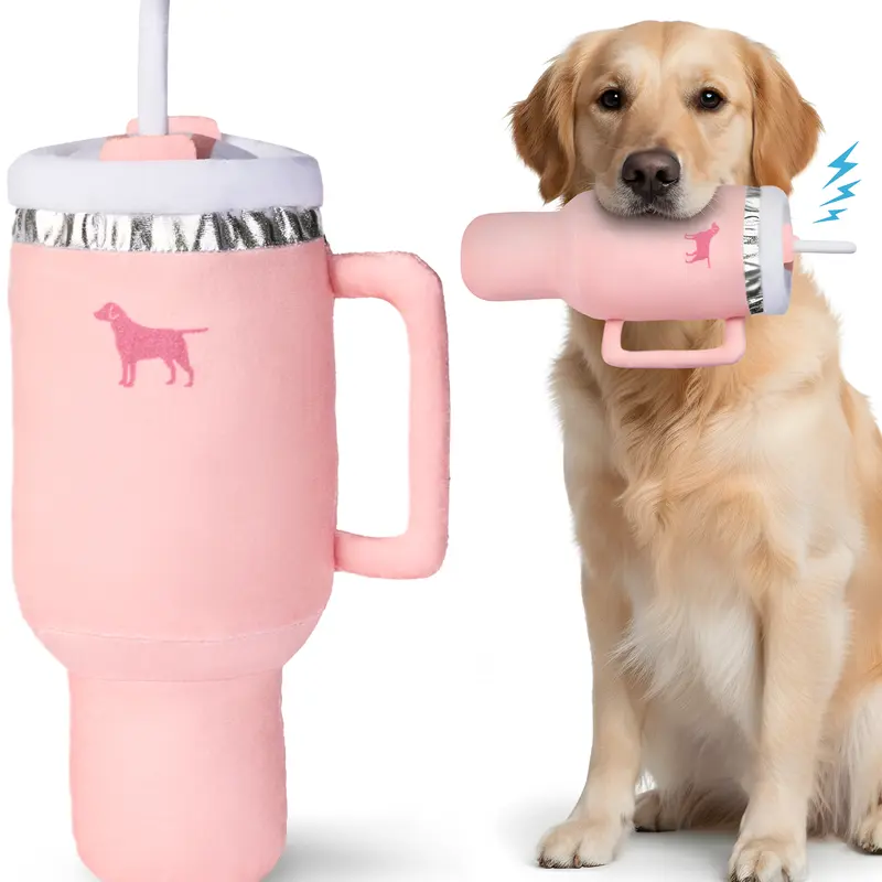 PUPROAR Pup Cup Tumbler Dog Toy - Interactive Chew & Durable Squeaky Dog Toy - Fun & Cute Puppy Birthday Gift