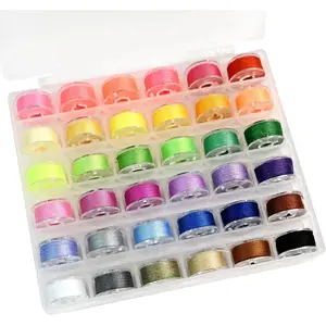 36 Colors Prewound Bobbins and Sewing Threads Set, Universal Sewing Machine Bobbins with Case for Quilting, Embroidery, DIY Crafts