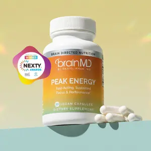 BrainMD - Peak Energy Capsules - Fast-Acting, Sustained Focus and Performance - 30 capsule Fitness Supplement