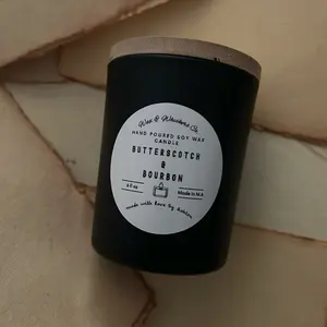 W&W Butterscotch & Bourbon soy wax candle
