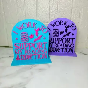 I work to support my reading addiction bookshelf decoration Signage