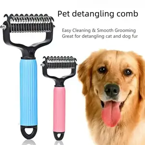 Dog Detangling Comb | Double-Sided Stainless Steel Grooming Tool for Daily Coat Care