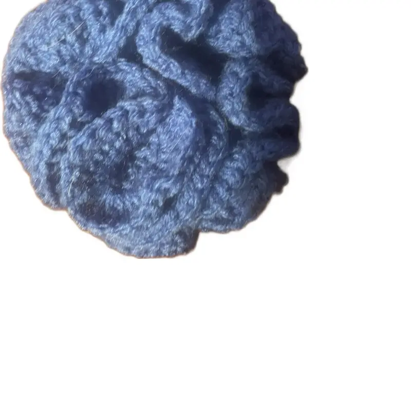 Thick Navy Blue Crocheted Scrunchie