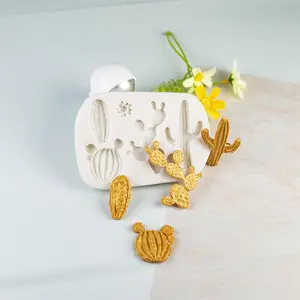 Cactus Silicone Jelly Mold Chocolate Ice Cake Baking Plaster Wax Concrete Mold DIY Resin Art Tool, Fondant Decorating Tool