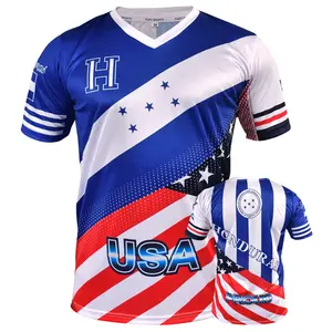 Fox & Fury Honduras and USA Flag Mix Soccer Jersey Design for Men/Women/Unisex