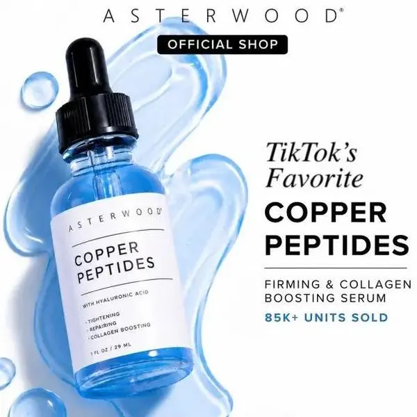 GHK Cu Peptide Serum – Copper Peptide Serum for Tightening, Collagen Boosting & Hydrating – Topical GHK-Cu with Hyaluronic Acid