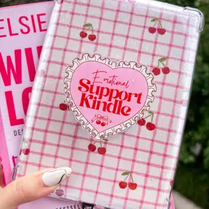 Coquette Kindle Grip Emotional Support kindle, Kobo Grip Magnetic Kindle Holder, Kindle Accessories Bookish Merch Gift for Book Lover sticky phone pop socket