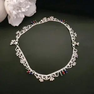 Beautiful  Multi Anti Tarnish Anklets One Pair Ankle Bracelet Payal for Women with Sparkling Accents and Delicate Design