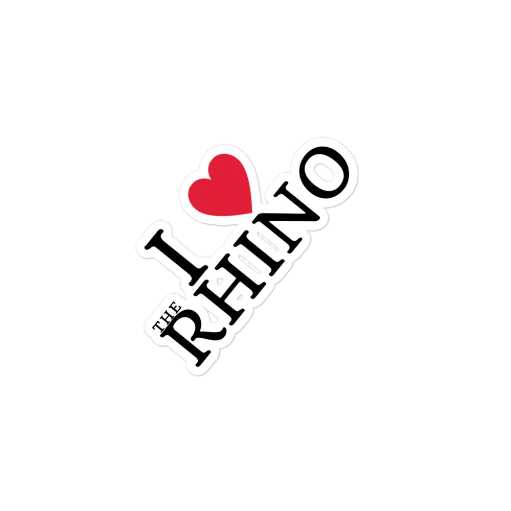 I Love The Rhino Bubble-free stickers