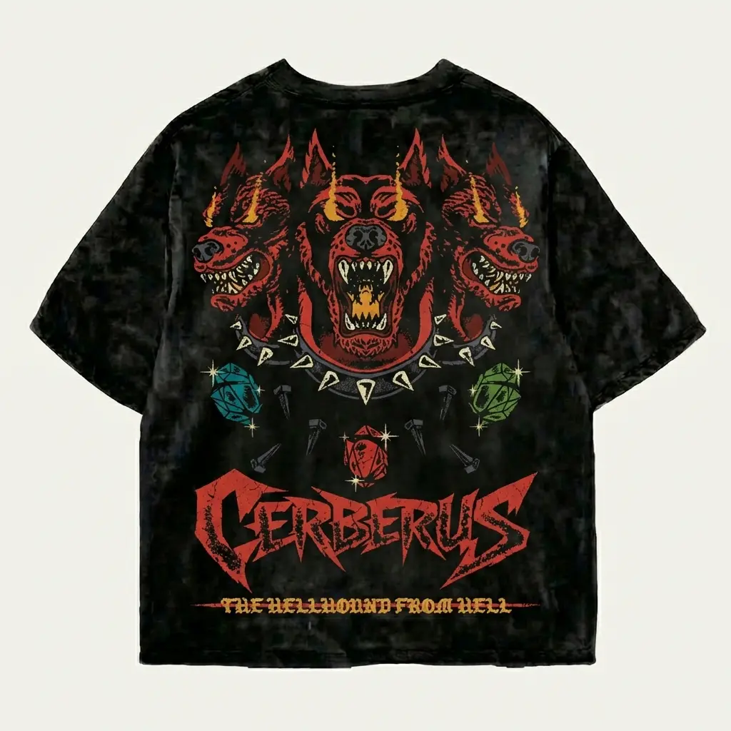 OSRS Cerberus Acid Wash Oversized T-Shirt, Old School RuneScape Graphic Tee, Vintage Washed Streetwear Shirt, Gamer Gift for Him Her, Unisex Loose Fit Cotton Tee, Retro Gaming Apparel, TikTok Trend Outfit, Casual Grunge Style