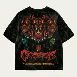 OSRS Cerberus Acid Wash Oversized T-Shirt, Old School RuneScape Graphic Tee, Vintage Washed Streetwear Shirt, Gamer Gift for Him Her, Unisex Loose Fit Cotton Tee, Retro Gaming Apparel, TikTok Trend Outfit, Casual Grunge Style