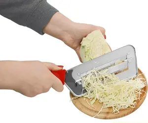 Cabbage Kitchen Knife Slicer Chopper Shredder Sauerkraut Cutter Coleslaw Grater 1pcs (Red)