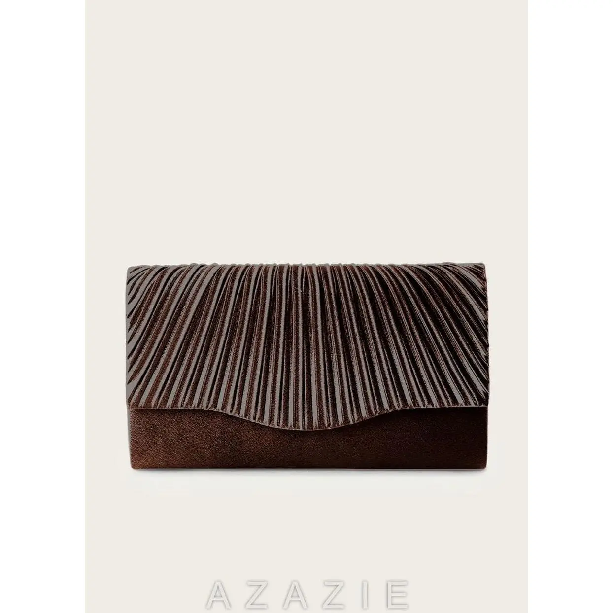Matching Color Pleated Metallic Satin Envelope Clutch