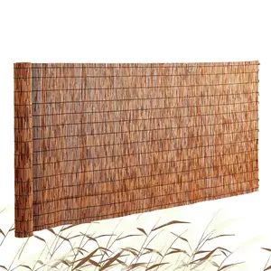 SummerWins16.4x5.5ft Natural Brown Reed Fencing Roll, Privacy Fence with Decorative Look, Outdoor Screen Curtain for Balcony, Outdoor Dividerdealsforyoudays
