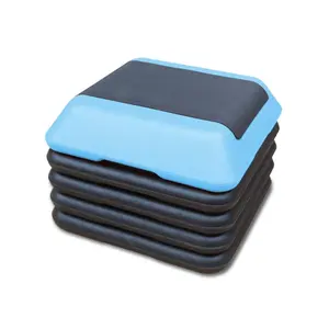 outstanding quality  Height Adjustable Aerobics Fiess Equipment Stepper Trainer Exercise Step Platform With 4 Riser Blue Strength training