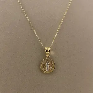 14k gold 18" chain with a San Benito pendant