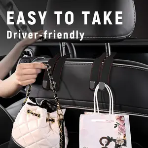 【BUY 1 GET 1 FREE】Car Seat Back Storage Hook, Car Seat Headrest Hook,CarHooks for Purses and Bags, Purse Holder for Car, Leather CarSeat Back Storage Hook Double Hook Car Seat HangersOrganization Accessories